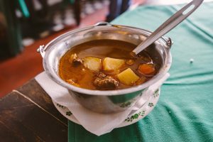Goulash on table